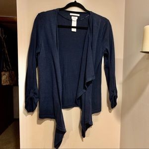 Draped navy cardigan